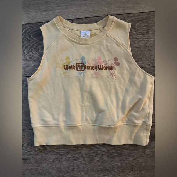 Disney Tops - Walt Disney Small yellow sleeveless Disneyland resort top ice cream summer crop
